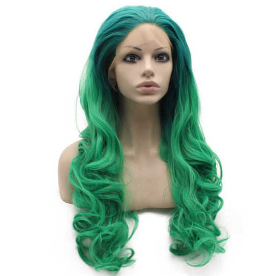Ombre Green Two Tone Lace Front Wig green lace front wig | green ombre wig