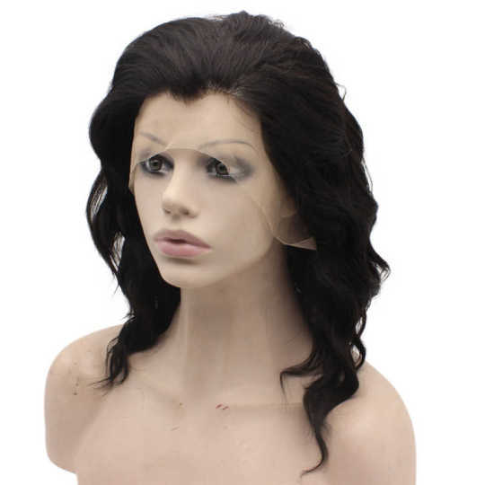 Shoulder-Length Black Wavy Synthetic Wig Shoulder-Length Black Wavy Synthetic Wig