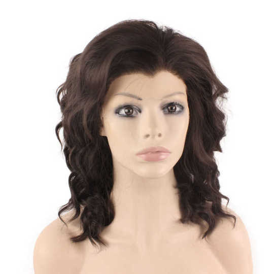 Shoulder-Length Wavy Dark Brown Wig Shoulder-Length Wavy Dark Brown Wig