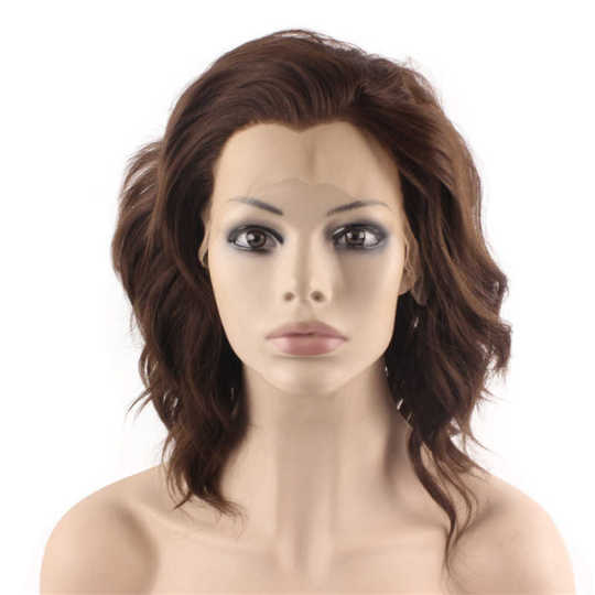 Rich Brown Curly Synthetic Wig with Lace Front brown curly wig | curly brown wig
