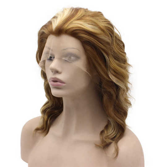 Blonde and Brown Shoulder-Length Wavy Wig Blonde and Brown Shoulder-Length Wavy Wig