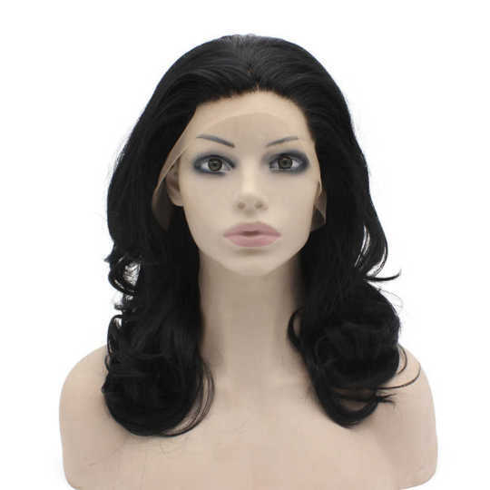 Shoulder-Length Natural Black Color Wig black wig | shoulder length black wig
