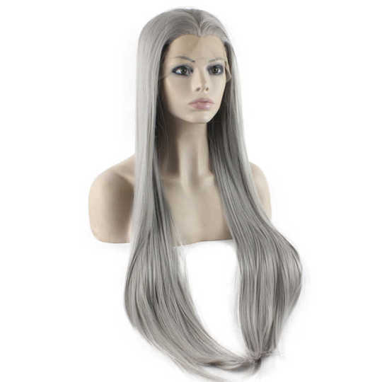 Long Straight Grey Lace Front Wig grey lace front wig | straight hair wigs
