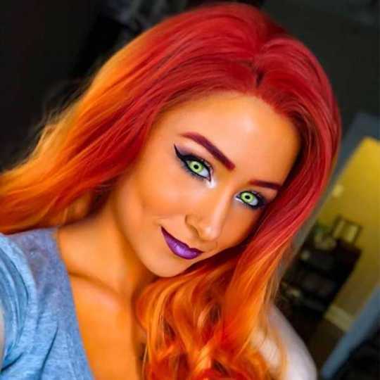 Ombre Red Carrot Reddish Long Synthetic Orange Wig Ombre Red Orange Long Synthetic Wig