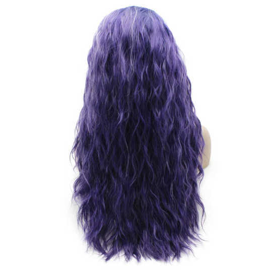 Dark Blue Purple Long Curly Wavy Wig Dark Blue Purple Long Curly Wavy Wig