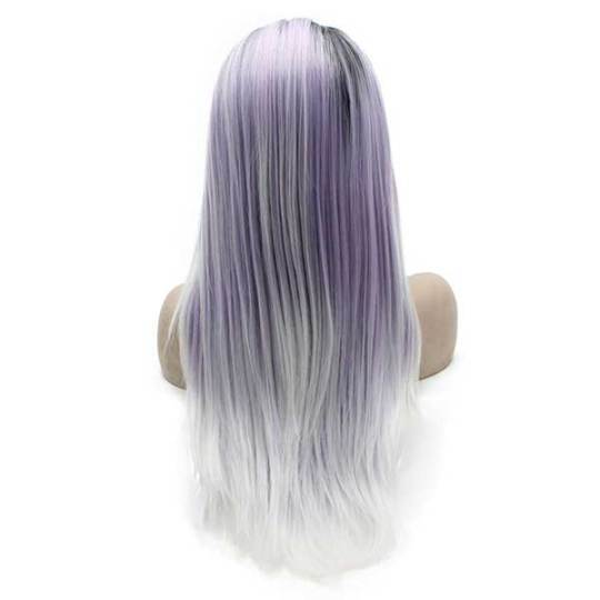 Long Straight Ombre Light Purple white Lace Front Wigs Long Straight Ombre Light Purple white Lace Front Wigs