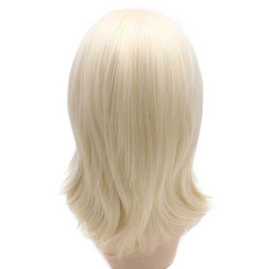 Straight Short Platinum Blonde Swiss Lace Front Wig Synthetic Heat Straight Short Platinum Blonde Swiss Lace Front Wig Synthetic Heat