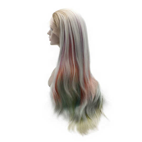 Rainbow Color Straight Lace Front Wig Rainbow Color Straight Lace Front Wig