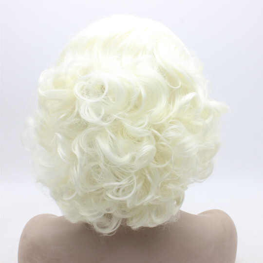 Crisp White Blonde Short Curly Wig blonde short | short blonde wig