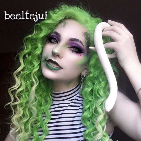 Lime Green Curly Wig for Cosplay with Lace Front green lace front wig | lime green wig