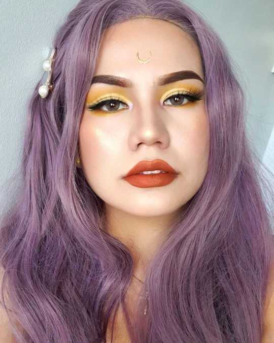 Long Wavy Purple Natural Lace Front Synthetic Wig Heat Resistant purple lace front wig | purple wig