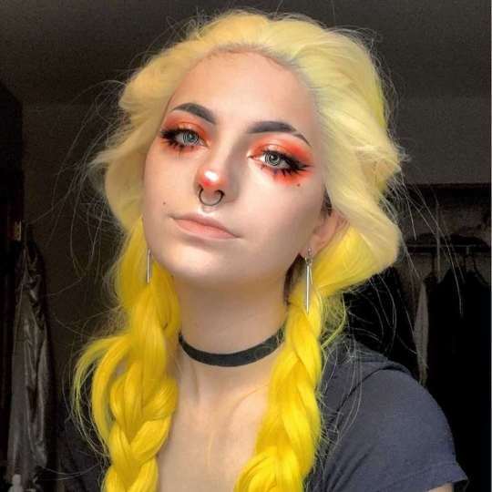 Blonde and Yellow Long Wavy Ombre Wig blonde ombre | yellow culy wig