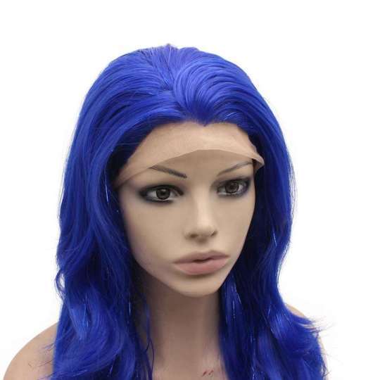 Long Wavy Synthetic Lace Front Blue Tinsel Wig Long Wavy Synthetic Lace Front Blue Tinsel Wig