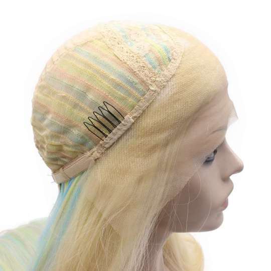 Rainbow Color Extra Long Synthetic Lace Front Straight Wig