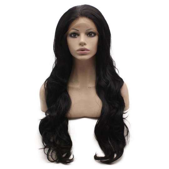 Deep Parting 13*6 Black Natural Wavy Lace Front Wig