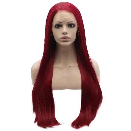Deep Parting 13*6 Red Synthetic Lace Front Wig