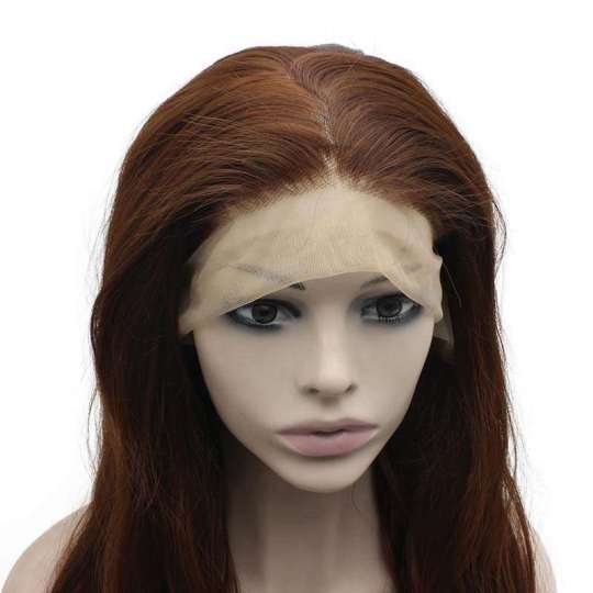 13*4 Synthetic Burgundy Lace Front Cosplay Wig