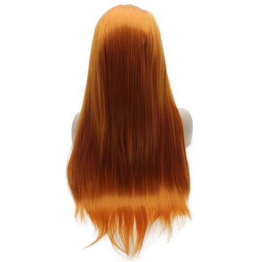 Long Straight Dark Root Copper Red Lace Front Wig Long Straight Dark Root Copper Red Lace Front Wig