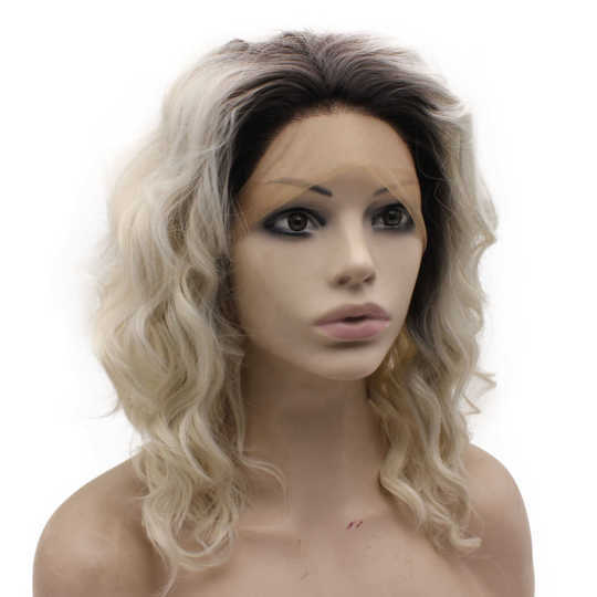Dark Root Blonde Ombre Shoulder Length Wig