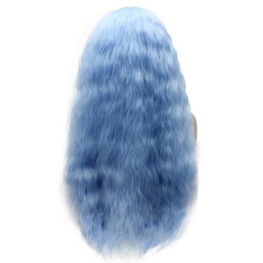 Loose Curly Synthetic Lace Front Light Blue Wig