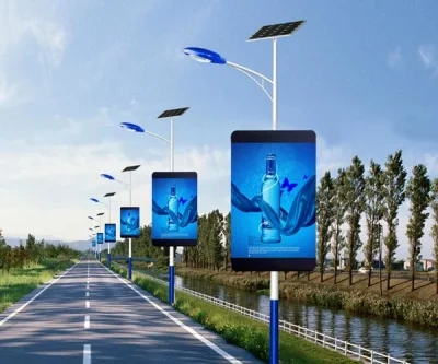 Full Color Outdoor P4 P5 P6 P8 Wireless Control Light LED Street Pole Advertising LED Screen Display