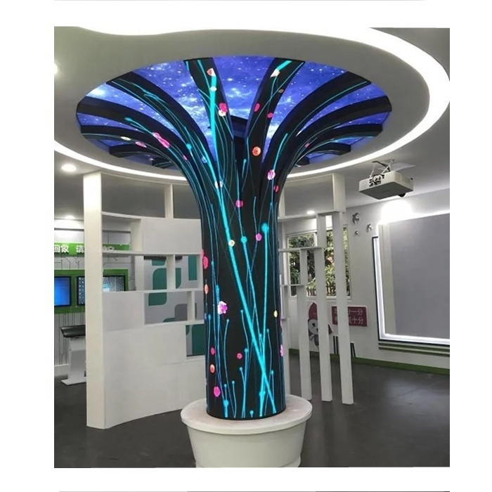 Indoor P1.86 P2.0 P2.5 P3.0 P4.0 Soft Module Curved Flexible Led Display Screen For Cylindrical Column Use
