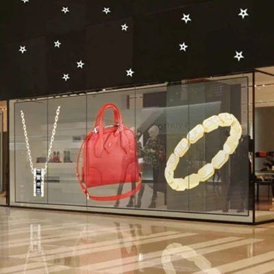 Shopping Mall Advertising Flexible P3.91-7.81 P7.81 P10.42 Transparent LED Screen