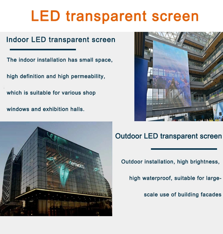 Shopping Mall Advertising Flexible P3.91 Transparent LED Screen