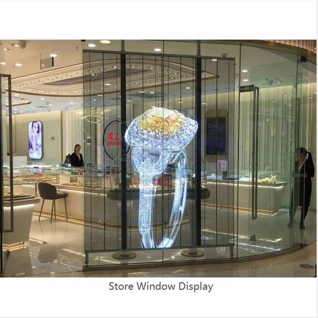 P3.91-7.81 P7.81 Transparent Glass video Wall Of Building Led Advertising Glass Window Tv Indoor Transparent Led panel Display