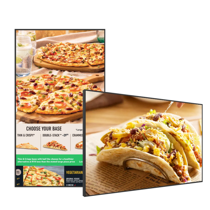 32 43 55inch ultra thin LCD indoor wall mount wifi advertising digital signage display board restaurant digital menu board