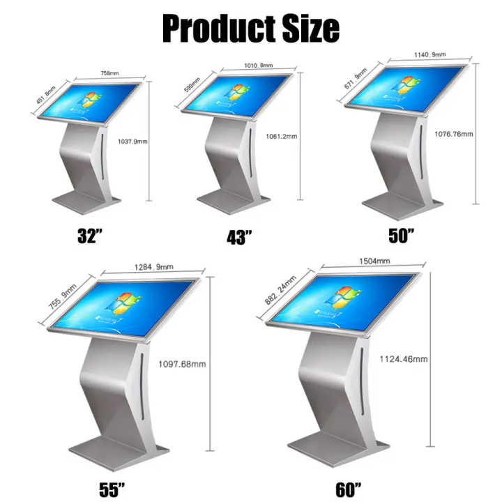 Factory 43 49 55 65 inch monitor touch screen for android wifi lcd display for advertising kiosk equipment