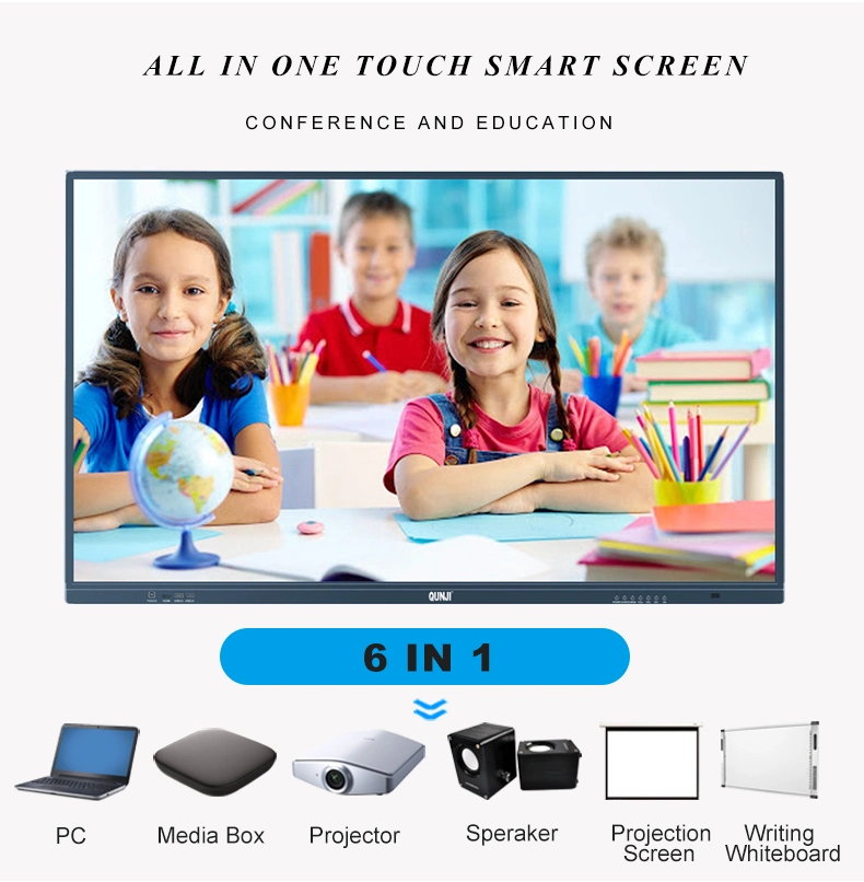 98inch Flat Panel Portable Digital Dual System Screen Smart Interactive Whiteboard Floor School Board Monitor