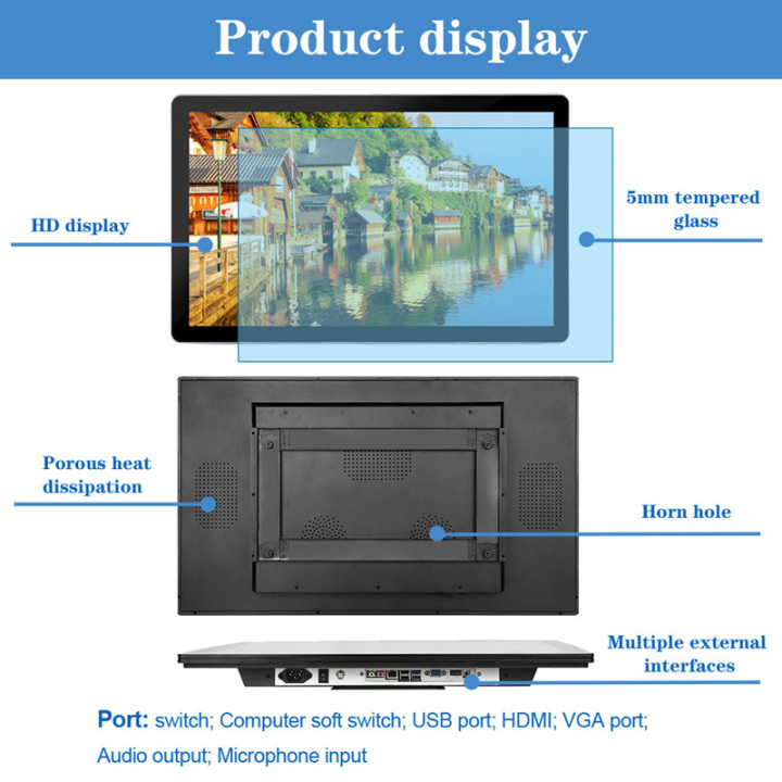 32 43 46 49 55 Inch Lcd Indoor Digital Signage Advertising Player Capacitive Touchscreen Wall Mounted Lcd Advertising Display