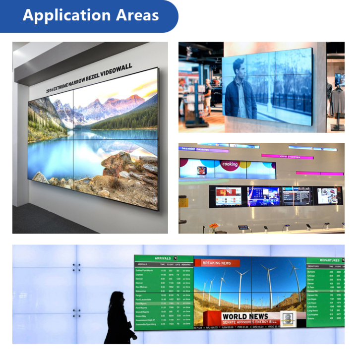 4K UHD wall display lcd digital signage screen advertising video wall 46 49 55 inch 3x3 videowall splicing screens controller 2x2