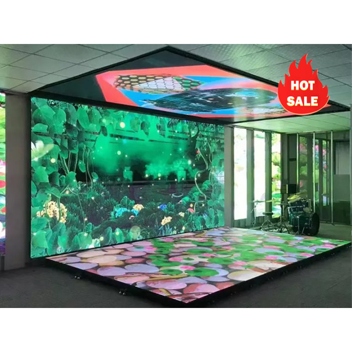Interactive Digital Full Color Tile Wall For Dancing Gaming Video Stage Dance Floor Stand Led Wall Panels Screen Touch Display