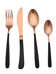 hot selling stainless steel cutlery PVD copper head and black painting handle
