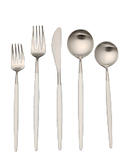Stainless steel cutlery with white handle