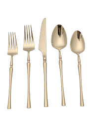 high grade polish stainless steel cutlery in PVD champagne