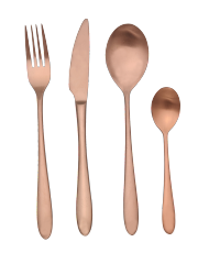 18/10 SS heavy gauge stainless steel cutlery in PVD copper