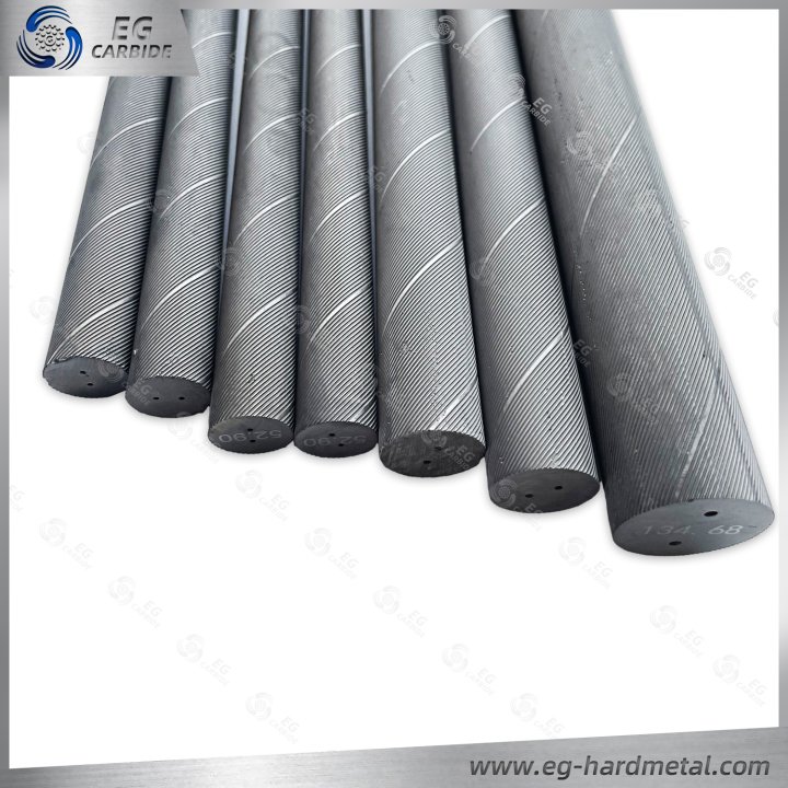 Carbide rods with 30 degree two helical coolant rods  