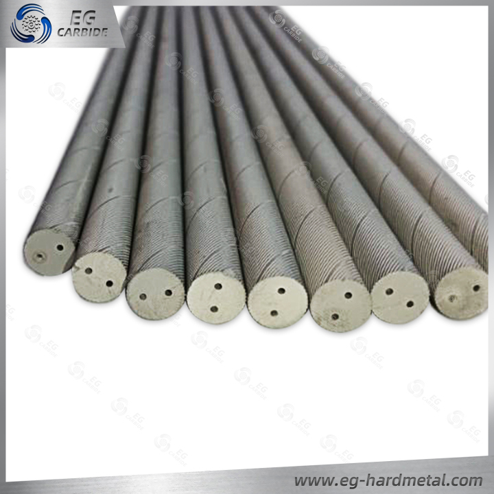 Carbide rods with 30 degree two helical coolant rods  
