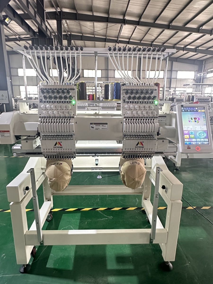Two heads embroidery machine available!