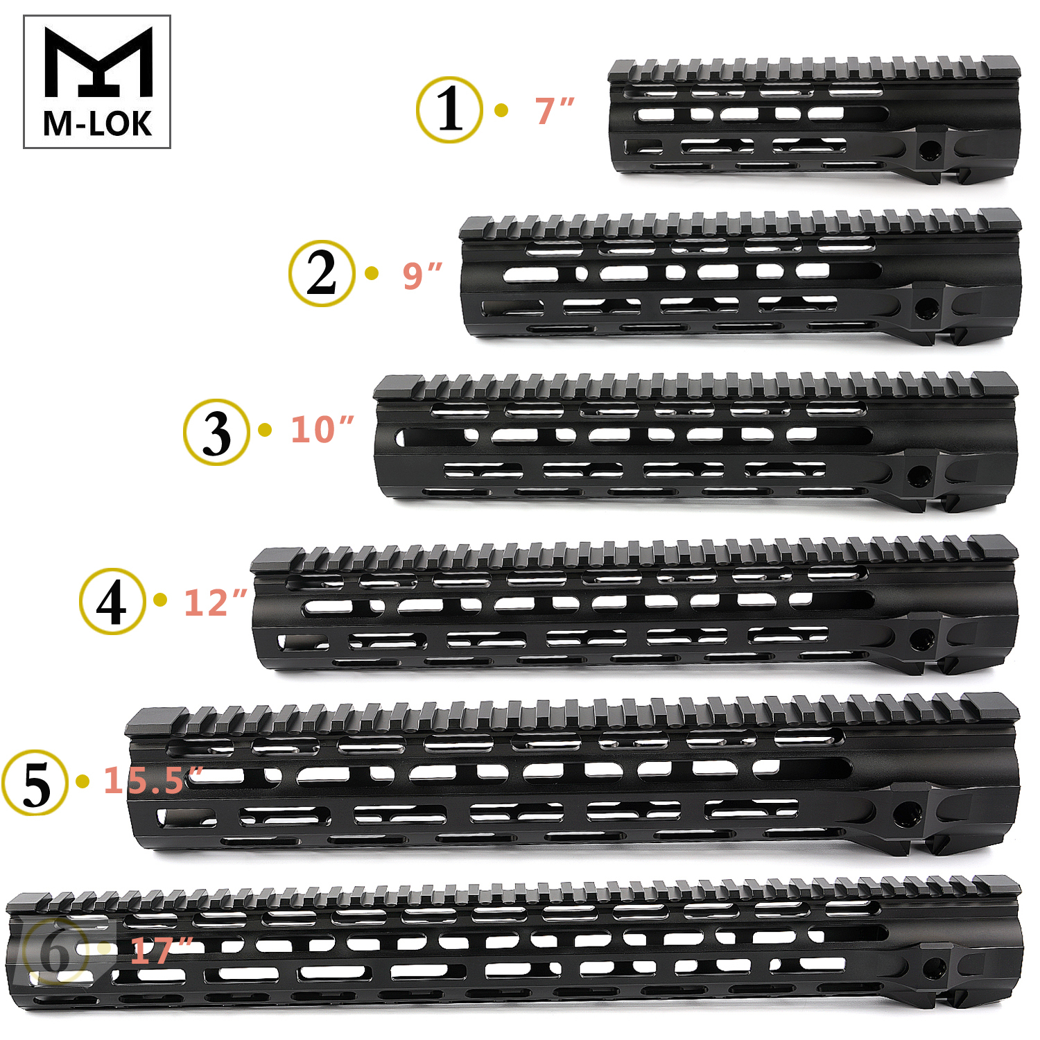 Black AR15 M4 Handguard AR15 9" Mlok Rail Free Float Handguard with