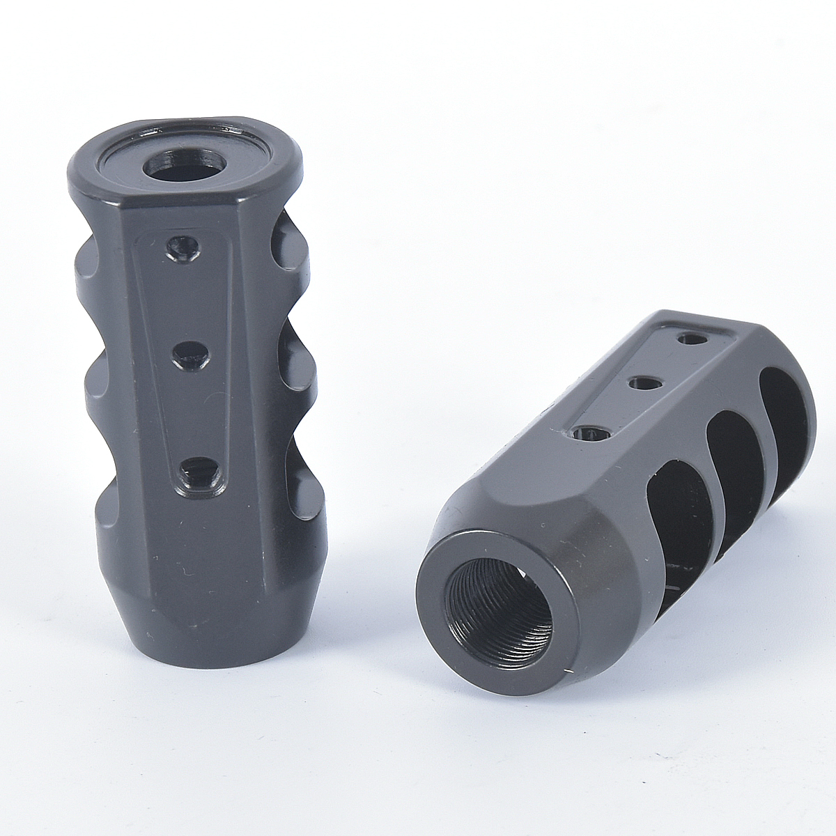 223 5.56 Muzzle Brake 1/2x28 Thread Steel Muzzle Device with Washer and Jam Nut for Sale at