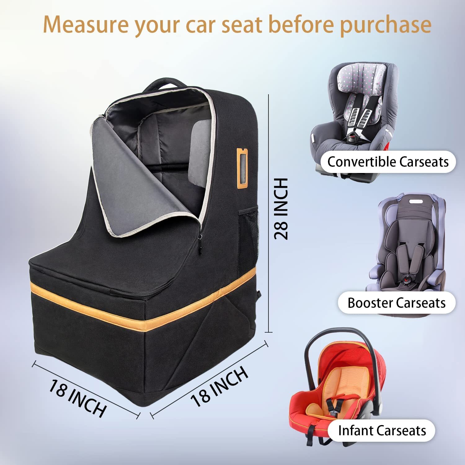 Best Hap Tim Car Seat Travel Bag, Padded Carseat Cover for