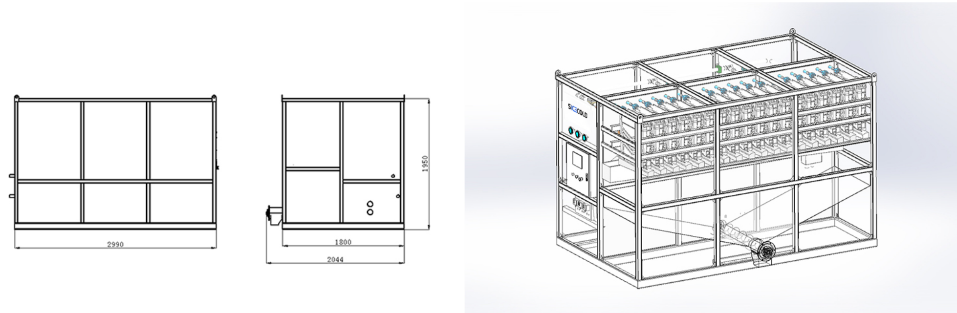 Cube ice maker 5 ton Stainless steel Long Service Life ice Cube machine