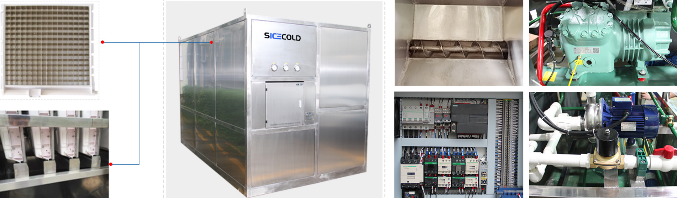 Cube ice maker 5 ton Stainless steel Long Service Life ice Cube machine