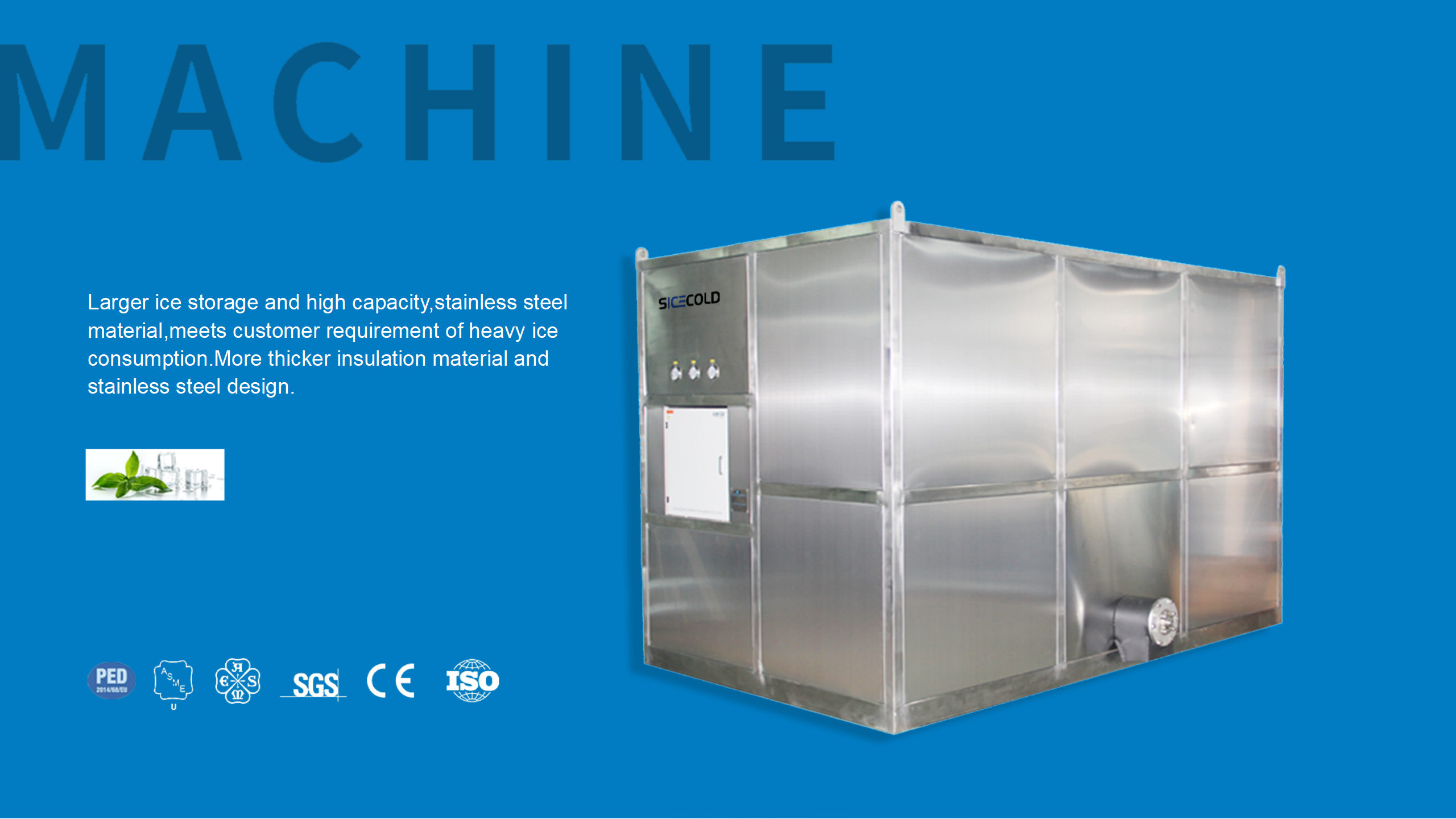 Cube ice maker 5 ton Stainless steel Long Service Life ice Cube machine