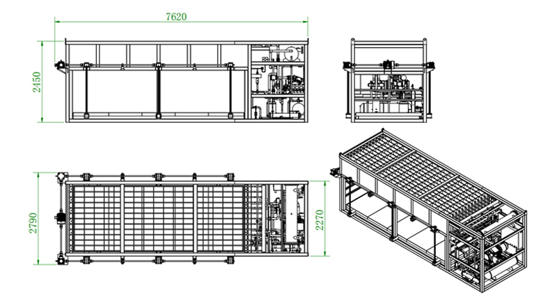 Ice block machine 15 ton Long Service Life Water cooling industrial Ice block making machine