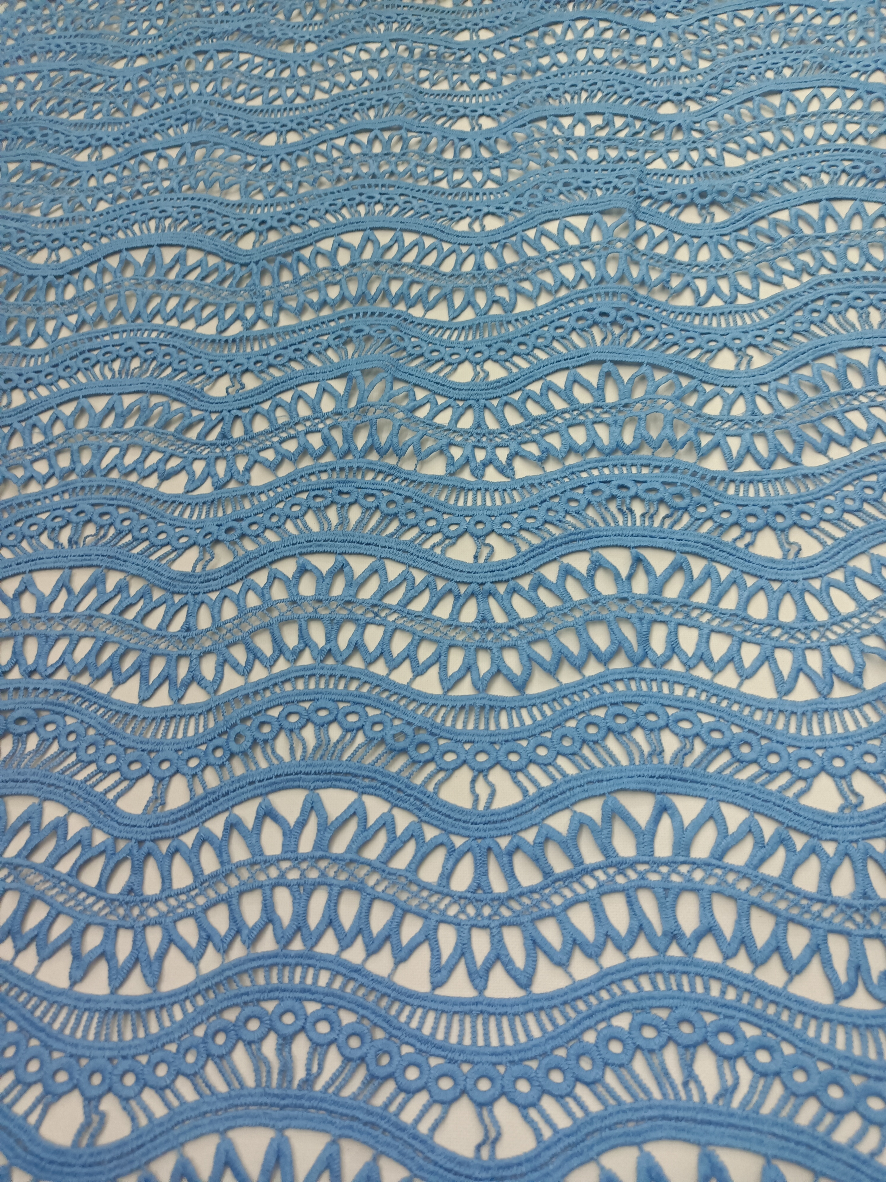 New Trending Fashion Fabric Geometric Pattern bule Chemical Embroidery HKS9939---W001